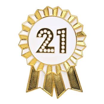 Talking Tables Enamel Badge 21st Birthday Party Decoration 6cm Luxe Gold