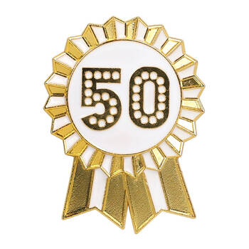 Talking Tables Enamel Badge 50th Birthday Party Decoration 6cm Luxe Gold
