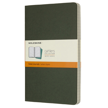 3pc Moleskine Ruled Cahier Notebook L - Myrtle Green