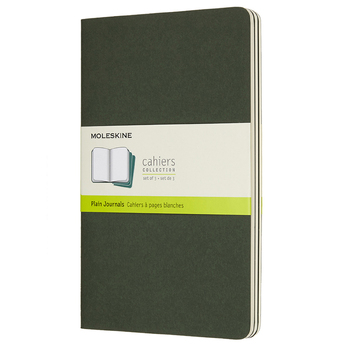 3pc Moleskine Plain Cahier Notebook L - Myrtle Green