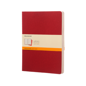 3pc Moleskine Ruled Cahier Notebook XL - Cranberry Red