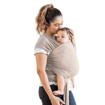 Moby Element Wrap Taupe Featherknit Soft Baby/Newborn Carrier Beige