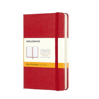 Moleskine Classic Ruled Hard Cover Pocket Notebook - Scarlet Red