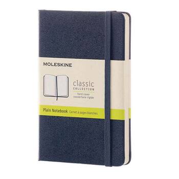 Moleskine Classic Hardcover Pocket Notebook Plain Sapphire Blue