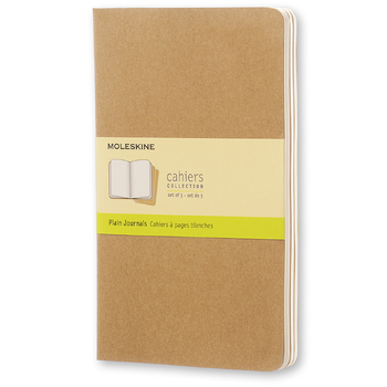 3pc Moleskine 80 Pages Plain Cahier Notebook L - Kraft