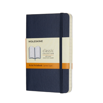 Moleskine Classic Soft Cover Ruled Pocket Notebook - Sapphire Blue