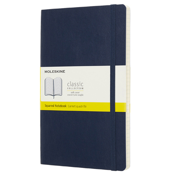 Moleskine Classic Grid Soft Cover Notebook L - Sapphire Blue
