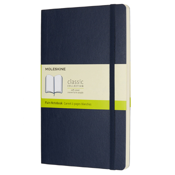 Moleskine Classic Plain Soft Cover Notebook L - Sapphire Blue