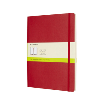Moleskine Plain Classic Soft Cover Notebook XL - Scarlet Red