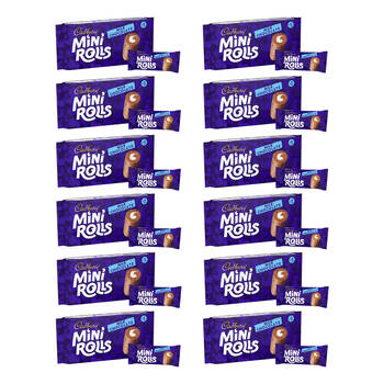 12x 5PK Cadbury Chocolate Mini Rolls Snack Cake/Dessert 140g