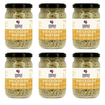 6PK French Pantry Wholegrain Mustard Sauce/Spread/Dip 180g