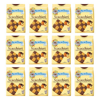 12PK Mulino Bianco Scacchieri Shortbread Biscuits w/Caramel and Chocolate 300g