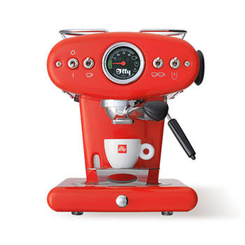 illy X1 Anniversary E.S.E. Pod/Ground Espresso Machine/Maker w/Steam Wand Red
