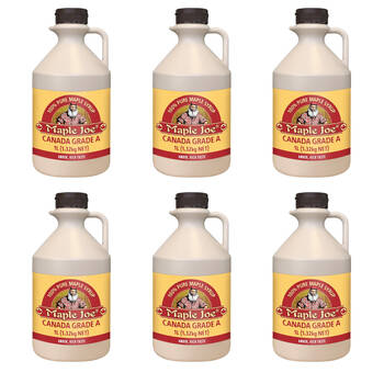 6PK Maple Joe Amber Canadian Grade A 100% Pure Syrup 1L