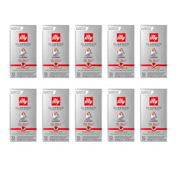 10x 10pc illy Nespresso Compatible Espresso Capsules Lungo Classic Roast