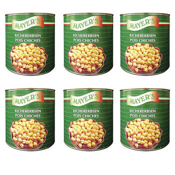 6PK Mayers Canned Chickpeas in Brine Versatile Legume for Cooking 2.5kg
