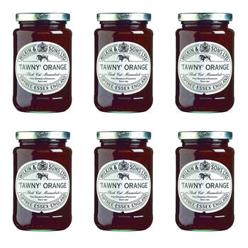 6PK Tiptree Tawny Orange Thick Cut Marmalade/Jam Jar Spread/Topping 340g