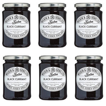 6PK Tiptree Blackcurrant Conserve/Jam Jar Spread/Topping Gluten Free 340g