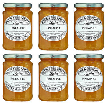 6PK Tiptree Pineapple Conserve/Jam Jar Spread/Topping Gluten Free 340g
