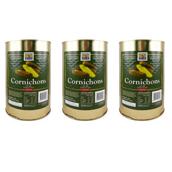 3PK Royal Line Pickled Cornichons Mini Gherkins/Pickle Charcuterie/Garnish 5L