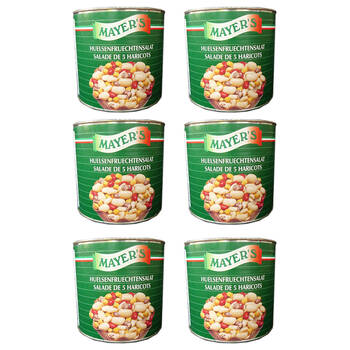 6PK Mayers Tinned Five Bean Mix Italian Made Bulk Pack for Home/Catering 2.5kg