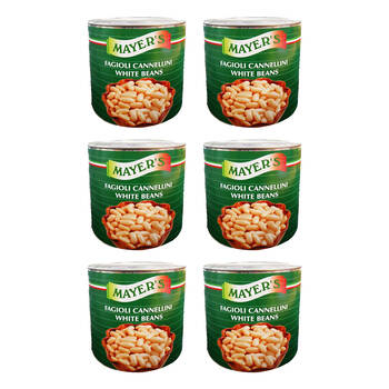 6PK Mayers Tinned Cannellini White Beans Bulk Pack for Home/Catering 2.5kg
