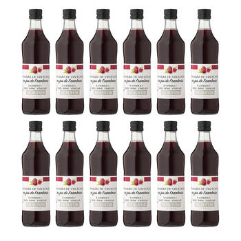 12PK Beaufor Raspberry Red Wine Vinegar Glass Bottle France Salad Dressing 500ml