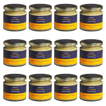 12PK Great Southern Gourmet Black Truffle Infused Dijon Mustard Jars 115g