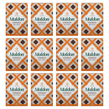 12PK Maldon Cold Lightly Smoked Crunchy Finishing Sea Salt for Fish/Meat 125g