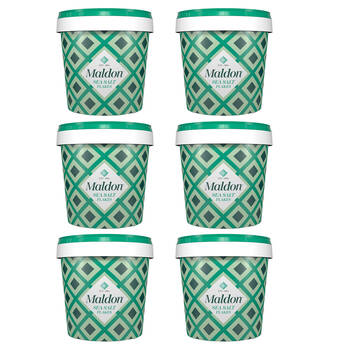 6PK Maldon Crunchy Finishing Sea Salt Flakes Kosher Certified Organic 570g