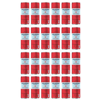 24PK San Pellegrino Essenza Italian Sparkling Water Cans Blood Orange 330ml