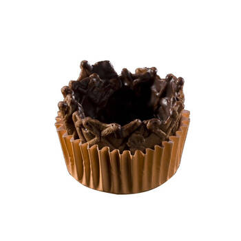 120pc La Rose Small Chocolate Waffle Baskets Handmade Couverture Coated 25x40mm