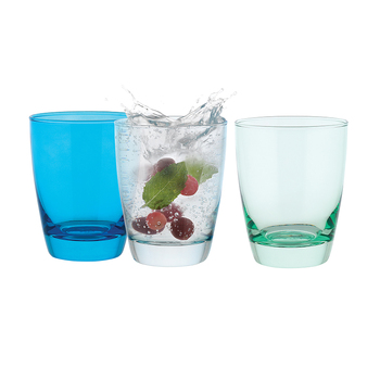 6pc Ecology Tiara Glass Drinking Tumbler/Cup Blues Dof 365ml
