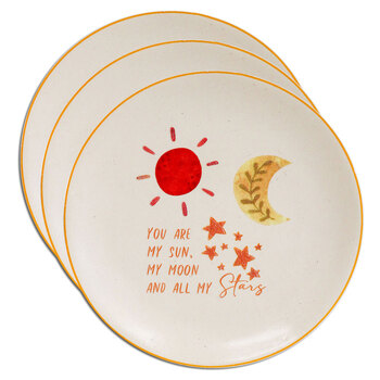 3PK LVD Decorative Ceramic 10cm Round Trinket Plate Decor - You Are My