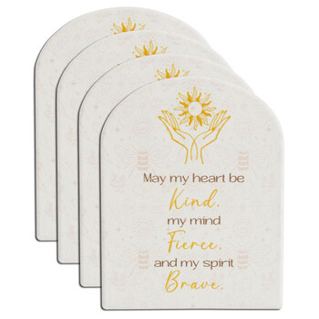 4PK LVD Standing Ceramic 11x14cm Gift Plaque Decor - Kind Free Brave