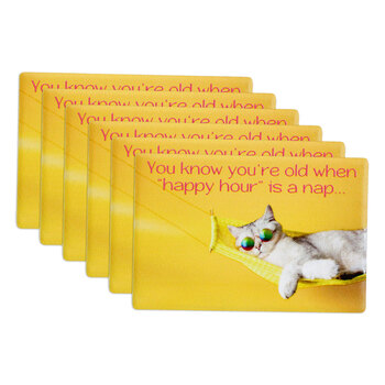 6PK LVD Old Happy Hour Ceramic 9cm Fridge Magnet Home Decor Rectangle