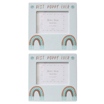 2PK LVD Ceramic/Flexi Glass 20cm/4x6" Best Poppy Photo Frame Display