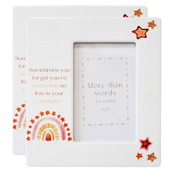 2PK LVD Ceramic/Glass 4x6" Photo Picture Frame Display - Awesome