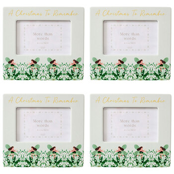 4PK LVD Ceramic/Glass 4x6'' Photo Frame Christmas Home Decor