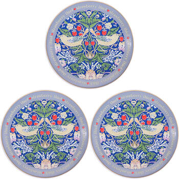 3PK LVD Dish Ceramic Home/Office Decor Round 10cm Strawberry Thief