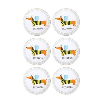 6PK LVD Dish Ceramic Home/Office Decor Round 10cm Dachshund Bee