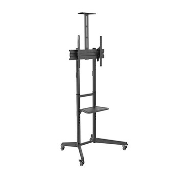 Brateck Versatile & Compact Steel Tv Cart w/ Top/Center Shelf For 37'-70' Tvs
