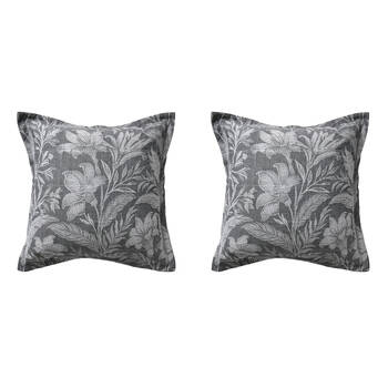 2PK Bianca Maidstone Poly/Cotton European Square Pillowcase 65x65cm Grey