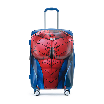 Marvel Spiderman Pc 24" Checked Trolley Luggage Travel Suitcase