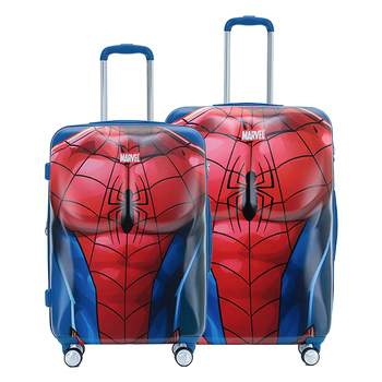 2pc Marvel Spiderman Pc 24"/28" Checked Trolley Luggage Travel Suitcase M/L