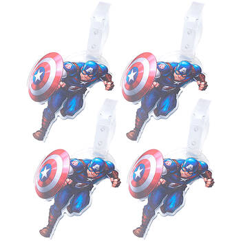 4PK Marvel Luggage Tag Identity Label - Captain America