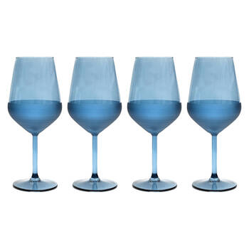 4pc Classica Matte Wine Drink/Beverage Glass 490mL Blue