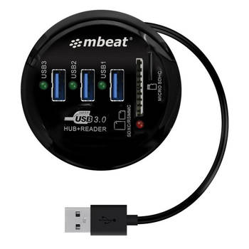 2-in-1 Portable USB 3.0 Hub and Card Reader