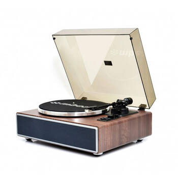 mBeat HiFi Bluetooth Turntable w/Speaker - American Walnut