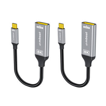 2PK mbeat Tough Link 8K USB-C to DisplayPort Adapter 40Gbps Bandwidth Space Grey